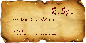 Rotter Szalóme névjegykártya